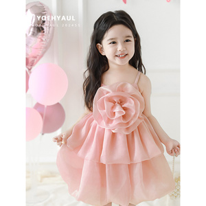 YOEHYAUL LX0285 Grand 3D Coton Doublé Fille Enfant Pageant Robe De Soirée Élégant Enfant Strapper Princesse Robe Âge 8 - Product Image 4