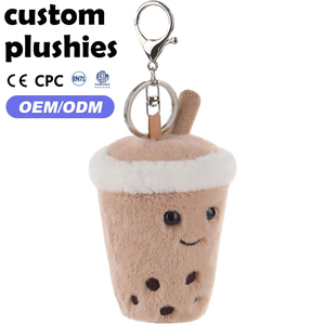 Porte-clés en peluche <span class=keywords><strong>Smiley</strong></span> <span class=keywords><strong>Bubble</strong></span> <span class=keywords><strong>Tea</strong></span> mignon, très populaire, breloque en peluche sur le thème de la nourriture pour cadeaux de fête - Product Image 2