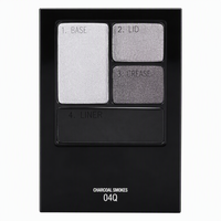 Palette de fards à paupières lumineux métalliques à quatre compartiments, couleur unique, personnalisable OEM/ODM, résistante à l'eau, longue tenue et anti-bavures