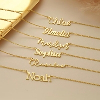 Collier personnalisé avec nom en acier inoxydable 316L, plaque nominative en écriture cursive arabe et anglaise, bijoux sur mesure, vente en gros