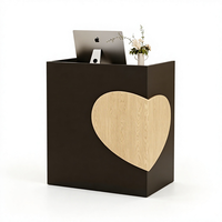 Comptoir d'accueil pliable moderne en bois pour salon de beauté et magasin de détail, petit comptoir d'accueil de 1m, marque Hongkai, logo personnalisé disponible