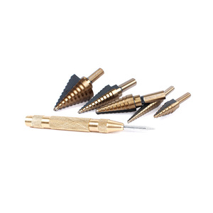 Cross-Border Imperial Step Drill <b>Center</b> <b>Punch</b> Kit Six-Piece Aluminum Box Set Steel Plate Reaming Pagoda Drill Premium Drill Bits - Product Image 2