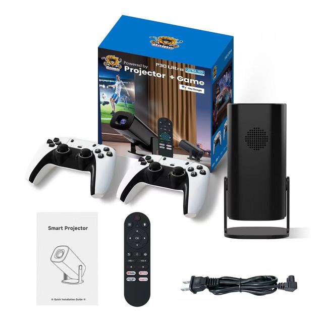 P30 Ultra Gaming Projector 1280x720P H713 Chip 2.4G/5G WiFi BT 36000+ Games Support