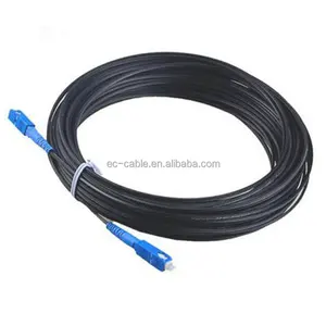 Proveedor 100M Cable de caída preconectorizado Invisible Negro Grueso Mini Jumper FTTH Cable de conexión de fibra de caída óptica