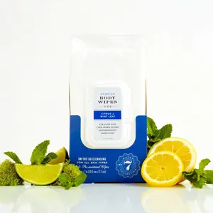 Custom Logo Cooling Body Cleansing Wipes Mint Leaf Bathing Wipes For All Skin Types