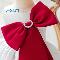 Robes de fête pour enfants MQATZ, robes de cérémonie blanches avec un grand nœud rouge pour filles de 8 ans, pour mariage, anniversaire, AL6159