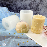 Moule en silicone en forme de bougie pour gâteau, fait maison, noël ins, soulagement du vent, chocolat d'aromathérapie, plâtre tridimensionnel