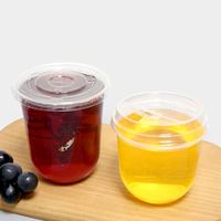 Gobelets en plastique avec couvercles de 250ml/500ml, personnalisés, transparents, jetables, en gros, impression personnalisée transparente, accepté CN;SIC