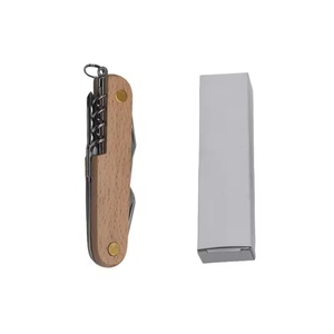 มีดพับอเนกประสงค์ 5-in-1 พร้อมส่ง ด้ามไม้ ระบบล็อคเต็มรูปแบบ แบบสวิส - Product Image 6