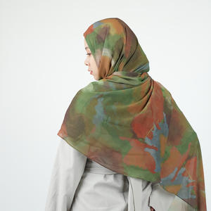 <span class=keywords><strong>Bove</strong></span> suave gasa Baotou bufanda larga Tie-Dye ángulo recto rizo invierno verano étnico turbante Hijab chal para estilo de Oriente Medio - Product Image 2