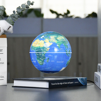 Globo Terráqueo Magnético Flotante con Base en Forma de Libro de 140 mm, Globo Terráqueo Levitante para Educación Geográfica, Decoración para el Hogar y la Oficina, Regalos
