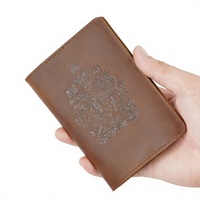AIGUONIU Étui de Passeport Léger en Cuir Véritable RFID, Design Vintage Crazy Horse, Plusieurs Couleurs Disponibles, Hommes Femmes