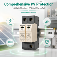 Parafoudre DC pour systèmes photovoltaïques, protection contre les surtensions 2P 3P 20KA 40KA DC500V 1000V, avec certification CE TUV