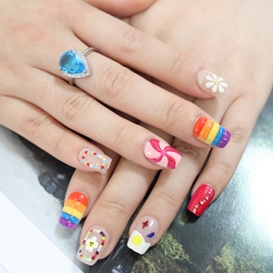 ตะปูปลอมทรงสี่เห<span class=keywords><strong>ล</strong></span>ี่ยมสั้นใช้ซ้ำได้10ชิ้น3D แบบกดบนเ<span class=keywords><strong>ล</strong></span>็บสำหรับเด็กสินค้ามาใหม่ - Product Image 2