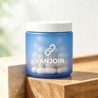 Pot en verre dépoli de 180 ml avec couvercle blanc, conteneur vide premium de 8 oz pour capsules, vitamines, soins de la peau et compléments alimentaires