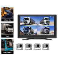 Grabadora de Cámara para Auto Robusta y Portátil con 4 Cámaras IPS, Alerta de Punto Ciego BSD, Monitoreo de Estacionamiento, Grabación en Bucle, Multifunción