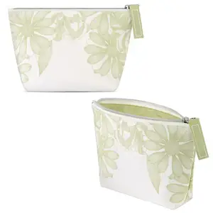 Fad green classic custom textile makeup bag sturdy lightweight blanket benefit makeup bag for Body care