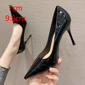 Zapatos de Tacón de Aguja de Charol para Mujer, Punta Cerrada, Antideslizantes, Ligeros, para Fiesta o Boda - Product Image 2