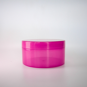 250ml Custom Logo Red Empty Clear Plastic Skin Care Cream Jars Eco-friendly Body Butter Jars 8 oz