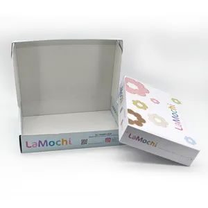 Boîtes d'enveloppe alimentaires rectangulaires personnalisées emballage de boîte de Mochi gaufre cookie pâtisserie dessert feuilleté crêpes boulangerie beignet avec logo