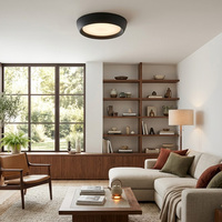 Plafonnier LED extérieur moderne IP65 à montage en saillie, à intensité variable, panneau plat éclairé par le bord, construction en aluminium, couleur réglable