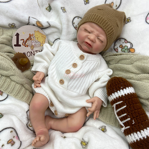 Poupées Bébé Pleureuses de 18 Pouces avec Articulations Flexibles, Sans Marques de Moules, Poupées Reborn en Silicone à Bouche Ouverte, Sucette Disponible, Cadeaux Jouets - Product Image 3