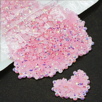 Strass en résine thermocollants Aqua AB irisés à dos plat, en vrac, pour ongles, coques de téléphone et artisanat