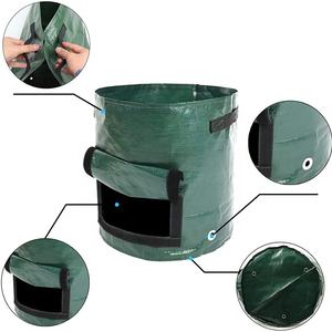 OEM vente en gros personnalisé noir vert foncé PE <span class=keywords><strong>fraise</strong></span> 3/5/7/10 gallons sacs de culture de rhizomes pour plants de pommes de terre et légumes - Product Image 2