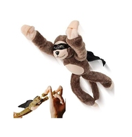 Usine logo personnalisé singe criant fronde volante impression en peluche singe mouche jouet avec son