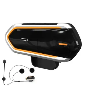 אופנוע אינטרקום קסדת אוזניות אלחוטי BT האינטרפון דיבורית עמיד למים אוזניות FM רדיו Moto אוזניות עם מיקרופון