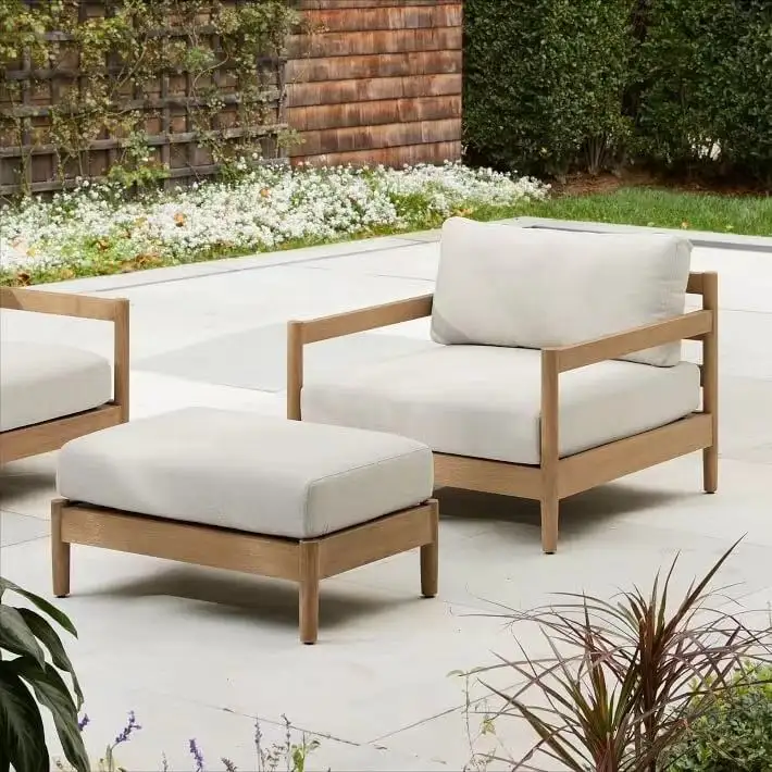 Più DESIGN moderno impermeabile mobili con cuscini soggiorno balcone Patio Hotel Teak divano componibile in legno