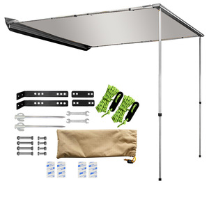 Auvent <span class=keywords><strong>de</strong></span> voiture latéral en argent revêtu OEM, auvent rétractable pour <span class=keywords><strong>camping</strong></span>-<span class=keywords><strong>car</strong></span> 4x4 tout-terrain, auvent pour <span class=keywords><strong>camping</strong></span> en plein air, tente <span class=keywords><strong>de</strong></span> toit <span class=keywords><strong>de</strong></span> voiture - Product Image 1
