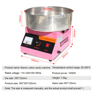 Máquina de Algodón de Azúcar Rosa Automática de Alta Velocidad, Portátil y Comercial, Mini Máquina Eléctrica para Panadería, Motor de 220V, Ecológica para el Hogar - Product Image 4