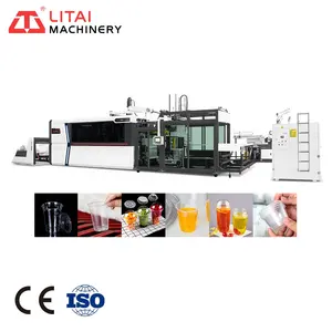 Fully Automatic Servo Drive Thermal Plastic Disposable Drink Cup Forming Making Machine