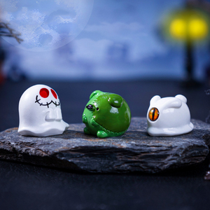 Miniatures de Halloween pour micro-paysages, figurines de jardin lumineuses, décorations DIY, ornements artisanaux en résine miniature (squelette, citrouille, fantôme) - Product Image 4