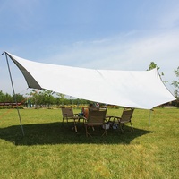 Bâche de camping grande taille en polyester 210T triple couche, imperméable >3000 mm, avec revêtement argenté, protection solaire UV 50+, pour une chambre et un salon