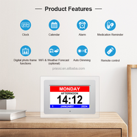 Pros 7 "rappels d'alarme acrylique grand jour Date heure démence horloge 7 pouces Lcd numérique jour calendrier horloges pour personnes âgées âgées