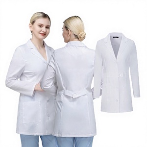 Blouse médicale personnalisée pour laboratoire hospitalier, uniforme pour médecins hommes et femmes, blouse blanche en toile Spandex sans couture, fusion OEM - Product Image 3