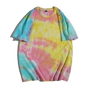 החדש לוגו מותאם אישית עניבה שטופת חולצת טריקו בגודל אחיד יוניסקס 100% כותנה אישית דפוס דפוס מוצק - Product Image 4