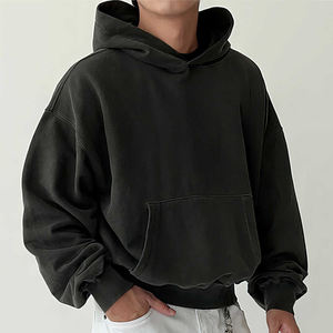 Felpa Corta con Cappuccio Marrone OEM da <span class=keywords><strong>Uomo</strong></span>, Nuova Collezione Primavera-Autunno, Stile Retrò, Taglio Corto e Squadrato - Product Image 6