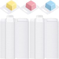 Moules à bougies classiques en plastique transparent recyclable, conteneurs vides en forme de coquille pour cires parfumées en PET