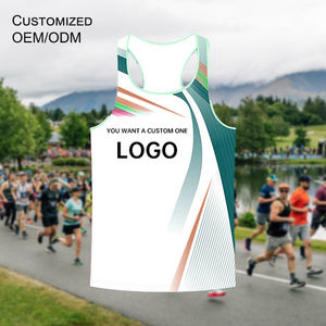 Kaos Lari Singlet Polyester 100% untuk Acara <span class=keywords><strong>Marathon</strong></span> Kustom, Cepat Kering, Sublimasi - Product Image 1