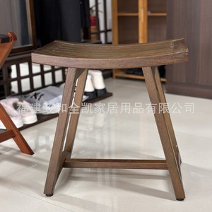 Tabouret de salle de bain en teck massif Ruoyi 45,7x30,5x45,7 antidérapant pour la maison, les personnes âgées, les femmes enceintes, la douche et le changement de chaussures - Product Image 3
