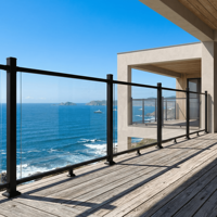 Système de garde-corps modulaire en verre aluminium BH au design moderne populaire pour les balcons et les terrasses mains courantes et balustrades