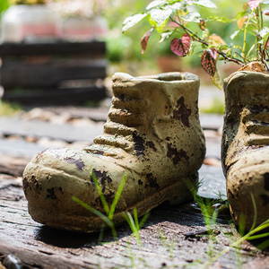 Vente chaude Pot de fleurs en ciment en forme de chaussure créative, Pot de fleurs artisanal en ciment pour jardin Planteur pour décoration d'intérieur - Product Image 2