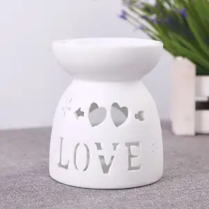 Kustom Logo cinta steker mewah dalam minyak esensial lilin keramik mencair pembakar hangat