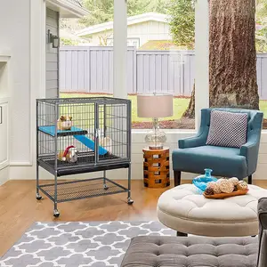 Gabbia di metallo rotolante a 3 livelli con vassoio di piccole dimensioni per furetto gattino gatto cincillà ratto adulto - Product Image 1