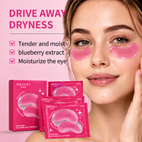 Patchs pour les yeux personnalisés avec logo rose, caféine, PDRN, collagène, pour les soins quotidiens de la peau