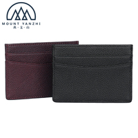 Dompet Kartu Kredit Kulit Premium Tipis Anti RFID dengan Logo Kustom, Kantong Depan, dan Slot Kartu ID/Bisnis