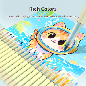 KHY 36 Color Acrylic Paint Markers With Outlining Pen And <strong>Highlight</strong> Marker Permanent Ink Straight Liquid Acrylic Marker - Product Image 5